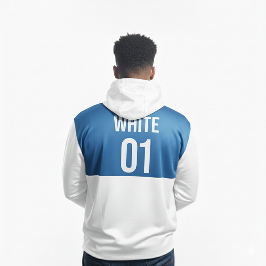 Memphis Tigers White/Blue Zip-Up Hoodie