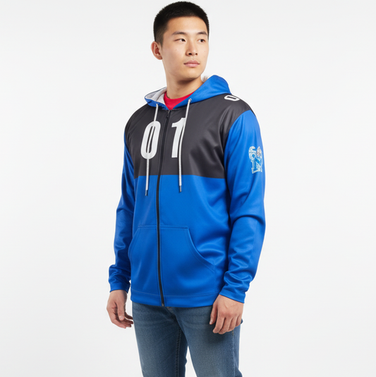 Memphis Tigers Blue/Black Zip-Up Hoodie