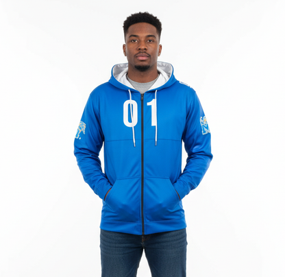 Memphis Tigers Blue/Blue Zip-Up Hoodie