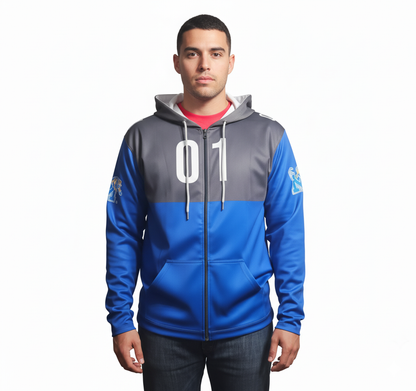 Memphis Tigers Blue/Gray Zip-Up Hoodie