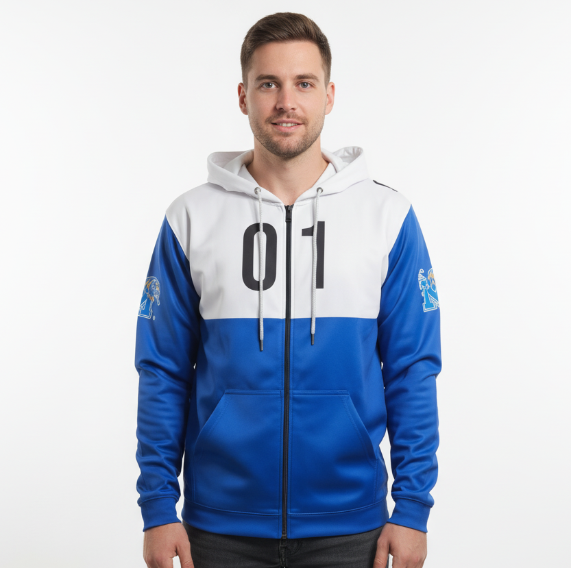 Memphis Tigers Blue/White Zip-Up Hoodie