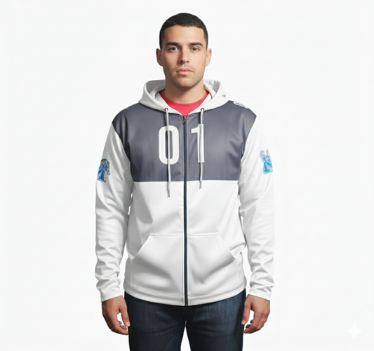 Memphis Tigers White/Gray Zip-Up Hoodie