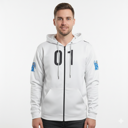 Memphis Tigers White/White Zip-Up Hoodie